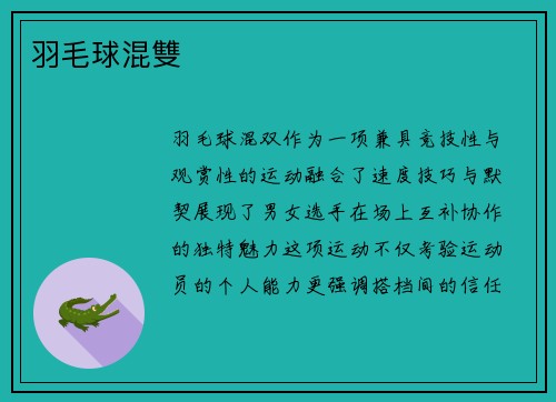 羽毛球混雙
